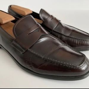 Mens Prada used brown penny loafers size 8.5